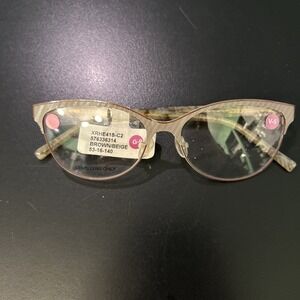 Walmart Eyewear XRHE41S C2 53-16-140 Brown Beige Full Rim Eyeglasses Frame NWT